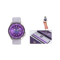 Seiko Verslo Mechaninis Judėjimas Odinis Dirželis Laikrodis Violetinis Ciferblatas Unisex laikrodžiai SRPH09K1 Purple purple