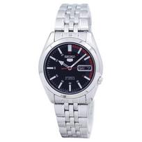 „Seiko 5 Automatic Japan Made 21 Jewels SNK375 SNK375J1 SNK375J“ vyriškas laikrodis juoda