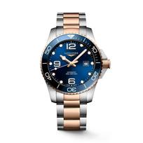 [LONGINES] HydroConquest Automatic Ceramic Blue Dial Red Gold Tone PVD Two-Tone Stainless Steel Bracelet Men's Watch (L3.782.3.98.7)