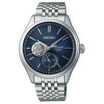 Seiko Presage Series 100M Water Resistant Automatic Manual Mechanical Movement Stainless Steel Strap 40.2Mm Watch Blue Dial Men watches SPB527 Blue Dial black