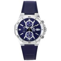 „Casio Edifice“ standartinis chronografo odinis dirželis, mėlynas kvarcinis ciferblatas EFV-640L-2A 100M vyriškas laikrodis mėlyna
