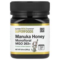 California Gold Nutrition, Supermaistas, Manuka medus, Monoflorinis, MGO 263+, 8,8 uncijos (250 g)