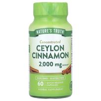 Nature's Truth, koncentruotas Ceilono cinamonas, 2000 mg, 60 greito atpalaidavimo kapsulių