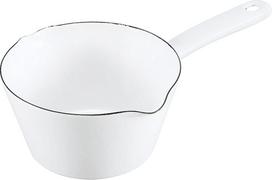 Fuji emaliuotas pieno puodas NEIGE, atsparus dėmėms, su matavimo skale, 14 cm, 0,7 l, dažytas, baltas N-14M balta