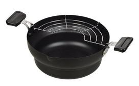 Pearl Metal NEW Rakutenya Iron Stepped Tempura Pot 24 cm HB-2520 black