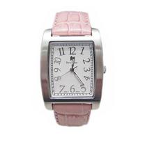Pierre Lanier Watch Arabic Index Silver Case Croco Lavender  Chouette levanda
