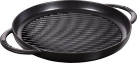 „Staub Grill“ apvali juoda keptuvė, abiejų rankų lieto emalio IH suderinama japoniška keptuvė „Pure 30cm“ [autorizuotas produktas] ir 40511-521 juoda