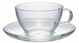 HARIO Heat Resistant Tea Cup & Saucer Full Water Capacity 230ml Made in Japan TCSN-1T white