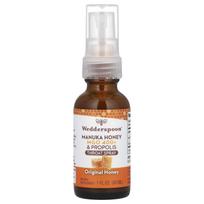 Wedderspoon, Manuka medaus propolio purškalas gerklei, originalus medus, MGO 400+, 1 fl uncija (30 ml)