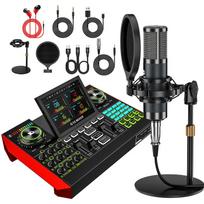 TENLAMP G10 Live Streaming Audio Interface with P15 Condenser Sound Audio DJ Voice Noise XLR 48V Phantom Streaming Equipment for PC and Audio Game