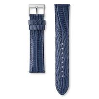 SEIKO Genuine Teju Cowhide Leather Watch Band, Embossed Finish, 18mm Lug Width, 16mm Buckle, Navy Blue, Smart-Change Strap gray