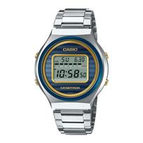 Casio 50M atsparus vandeniui skaitmeninis saulės energijos kvarcinis mechanizmas nerūdijančio plieno dirželis laikrodis Unisex laikrodžiai Mėlynas TRN-50SS-2A Blue Dial blue