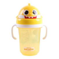 Izoum Baby Shark 3D šiaudinis vandens butelis 300ml, 1 vnt yellow