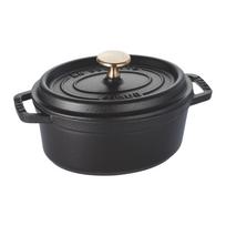 staub Ovalus Cocotte Juodas Mažas Rankų Emaliuotas Puodas Suderinamas su IH Japonų La Cocotte Ovalus  Pico 17cm  [Autorizuotas Produktas] 40509-482 gray