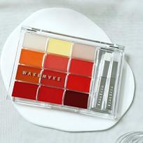 Wake Make Soft Coloring Lip Palette 12g Innocent Makeup Daily Makeup Summer Cool Tone Autumn Warm Tone Red Pink Coral, 1 pc, Pink Flood Glowing gray