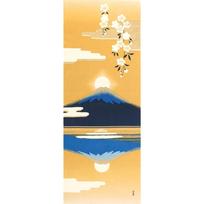 Hamamonyo Picture Tenugui Diamond Fuji (hand towel) - yellow