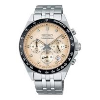 SEIKO Waterproof 100 Meters Quartz Steel Strap 41mm Men's Watch Gold Dial SBTR045 auksas