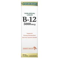 Nature's Bounty, Sublingual Liquid, B12, 5,000 mcg, 2 fl oz (59 ml)