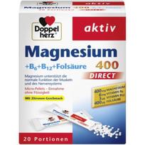 Doppelhertz Magnis 400 + Vitaminas B6 + B12 + Folio rūgštis Granulės 24g (20 Šv)