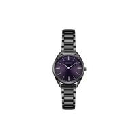 SEIKO Quartz Movement Stainless Steel Strap Watch Women's Watch Purple Watch Dial SWR035P1 Black Strap black