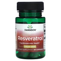 Swanson, Resveratrolis, 5 mg, 60 kapsulių