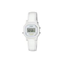 Casio Digital Series Square Life Waterproof Quartz Movement Leather Strap Watch Women watches White LA-11WL-7A White Dial white