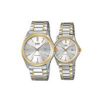 CASIO Unisex Pair Table Series Silver Watch MTP-1183G-7A<P-1183G-7A Silver Dial white