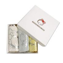 Dream tofu triple gauze scarf bib 3-piece gift set + packaging case, korean baby products white