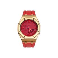 CASIO Unisex 44mm Red Watch GA2100-4A(Watch1--) Regular Watch Box red