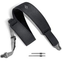 enya Gitara diržas su magnetiniu diržo fiksatoriumi gitaroms, bosinėms gitaroms ir ukulelėms, juodas PU oda, greito atsegimo, vienos rankos ilgio reguliavimas (MS1BK) black