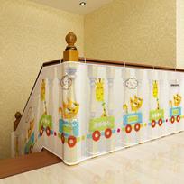 Sustiprintas apsauginis virvių tinklas balkonui ir laiptams - spalvingas vaiko apsaugos tinklas (2m x 3m) 3m*79cm, 360g, 15 long, 25 short ties