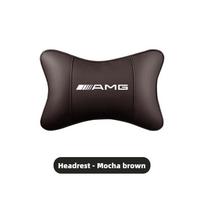 Automobilio Sėdynės Odinis Galvos Atrama Juosmens Atramos Pagalvėlė Padangos Vožtuvo Dangtelis Mercedes Benz AMG E S C A B Klasėms GLE GLS CLA CLE GLC CLS rf4 black