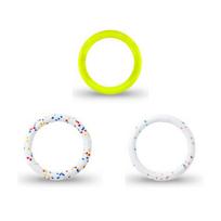 KR Pets durable ETPU dog tug play disc toy 3 pieces, 1 set, three primary colors + macaron + neon green yellow