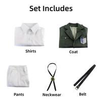 Anime AOT Cosplay Levi Kostiumas Shingek No Kyojin Žvalgybos Legiono Kareivio Paltai Ilgas Paltas Uniforma Helovino Apranga XXXL white