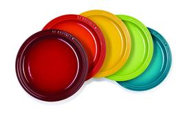 Le Creuset Lėkštė Apvali lėkštė LC 23 cm Vaivorykštė Atspari karščiui Atspari šalčiui Saugus mikrobangų krosnelėje 5 vnt. Kepimo skarda Atspari karščiui lėkštė Makaronų lėkštė yellow