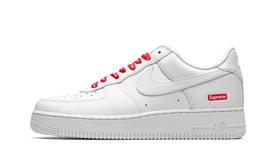 Nike Air Force 1 Low CU9225 100 Supreme Mini Box Logo White Size 10 Men's - - white