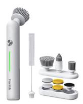 Fanttik G9 Nano Electric Spin Electric Cleaning Fast LED IPX7 for Cleaning and Includes 8 Replacement White Scrubber, Rechargeable, Brush, Type-C balta