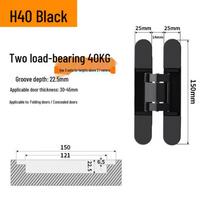 3D reguliuojamas 180° paslėptas nematomas sulankstomos durų vyris 150*25 mm (Black)