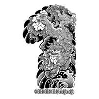 Alexander Irezumi tatuiruotės lipdukas, krūtinė trumpomis rankovėmis - Haitai, 1 vnt., juodas gray