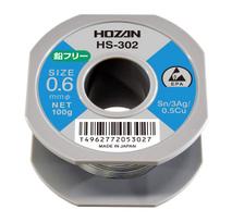 HOZAN Bešvinis lydmetalis Bešvinis lydmetalis Sn-3Ag-0,5Cu Bešvinis lydmetalis Vielos skersmuo 0,6 mm Svoris 100 g HS-302
