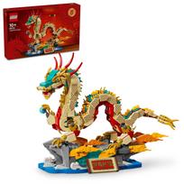LEGO Azijos festivalio laimingasis drakonas 80112 - Statybos žaislas nuo 9 metų, Dovana vaikams, Mėnulio naujųjų metų rinkinys brown