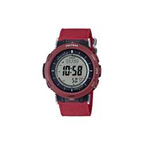 CASIO vyriškas PRO TREK pilkas laikrodis PRG-30B-4PR PRG-30B-4PR Red Strap gray