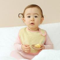 Stage organic towel bib, 1 pc, yellow, 1 pc beige