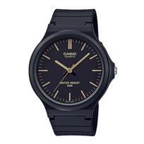 Casio Standartinis analoginis dervos dirželis juodas kvarcinis MW-240-1E2V vyriškas laikrodis juoda