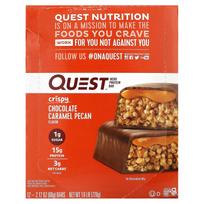 Quest Nutrition, Hero Protein Bars, Krispy Chocolate Caramel Pecan Flavor, 12, 60 g (2.12 oz) each
