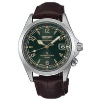 SEIKO 200 metrų atsparus vandeniui automatinis/rankinis mechaninis judėjimas karvės odos dirželis 39,5 mm vyriškas laikrodis žalias ciferblatas SBDC211 mėlyna
