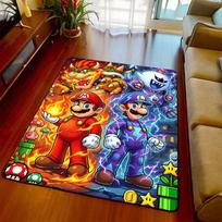Super Mario kambario kilimas Žaidimų grindų kilimėlis Minkšta tekstūra Neslystanti pagrindas Svetainei Miegamajam -QJY 80x120cm