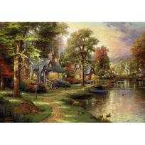 [Puzzle Life] Thomas Kinkade Upės kaimas 500 detalių dėlionė beige