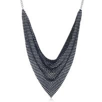 Vintage Metal Triangular Scarf Chain Choker Detachable Collar Leopard Print Necklace  Girls juoda