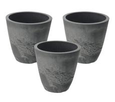 Richel Pot Planter Botany Plain Pot 20 Type Diameter 20.1 x Height 18.3cm Dark Gray 3 Pieces 000676 pilka